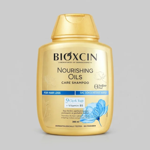 شامپو تقویت‌کننده و ترمیم‌کننده مو بیوکسین مدل Nourishing Oils Care حجم 300 میلی‌لیتر، مناسب انواع م