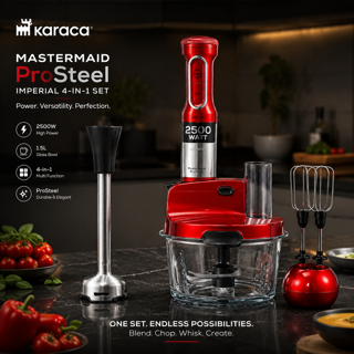 غذاساز 4 کاره 2500 وات مسترماید پرو استیل امپریال - کاراجا(Karaca Mastermaid ProSteel Imperial)