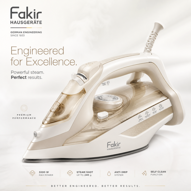 اتو بخار فکر مدل Valence کرم 3200 وات فروشگاه سپیدار ارس - Fakir Valence Iron