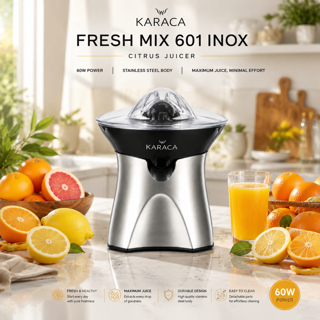 آبمرکباتگیری 60 وات فرش میکس 601 اینوکس - کاراجا (Karaca Fresh Mix 601 Inox Citrus Juicer)