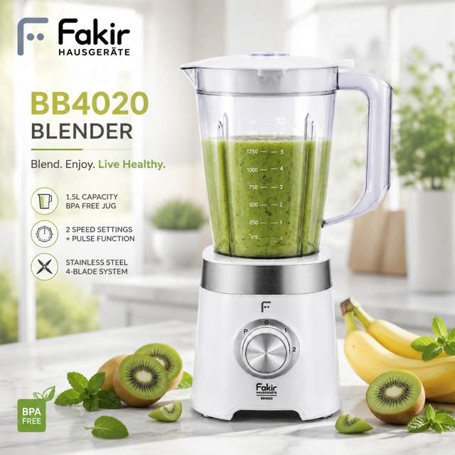 مخلوطکن فکر مدل Mix It Easy Blender 500W با پارچ 1.5 لیتری و بدنه سفید