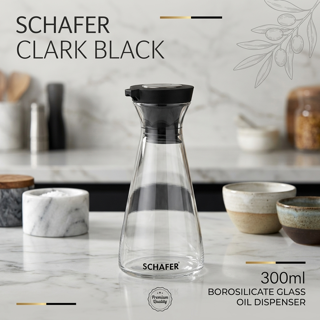 روغندان شیشه ای پرو سیلیکات 300 میلی لیتر کلارک کد 843581 | Schafer Clark Black Oil Bottle